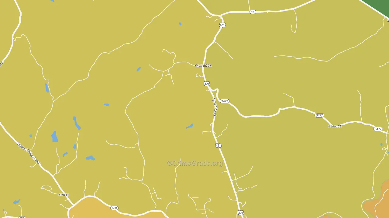 Sidell, KY Map of Vehicle Theft Rates