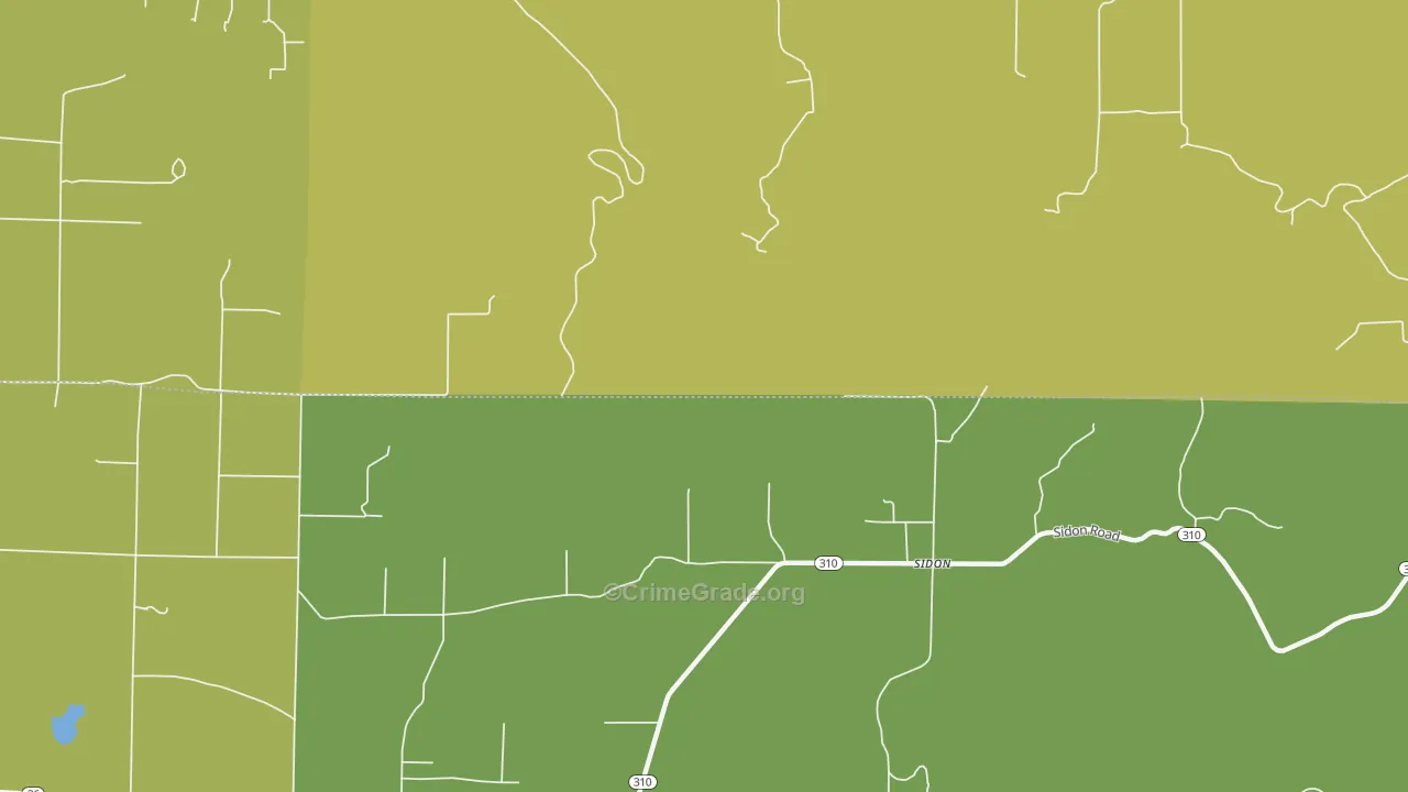 Sidon, AR Map of Vehicle Theft Rates