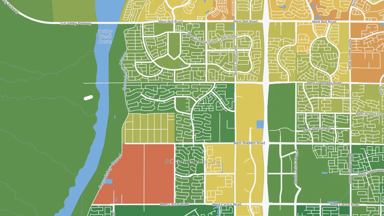 Sierra Montana, Surprise, AZ Map of Vehicle Theft Rates