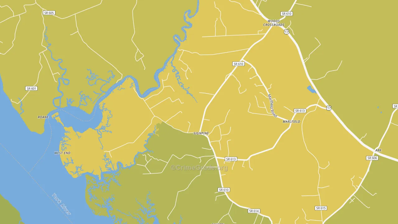 Signpine, VA Map of Vehicle Theft Rates