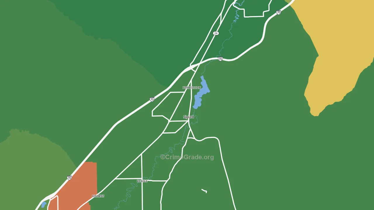 Sigurd, UT Map of Vehicle Theft Rates