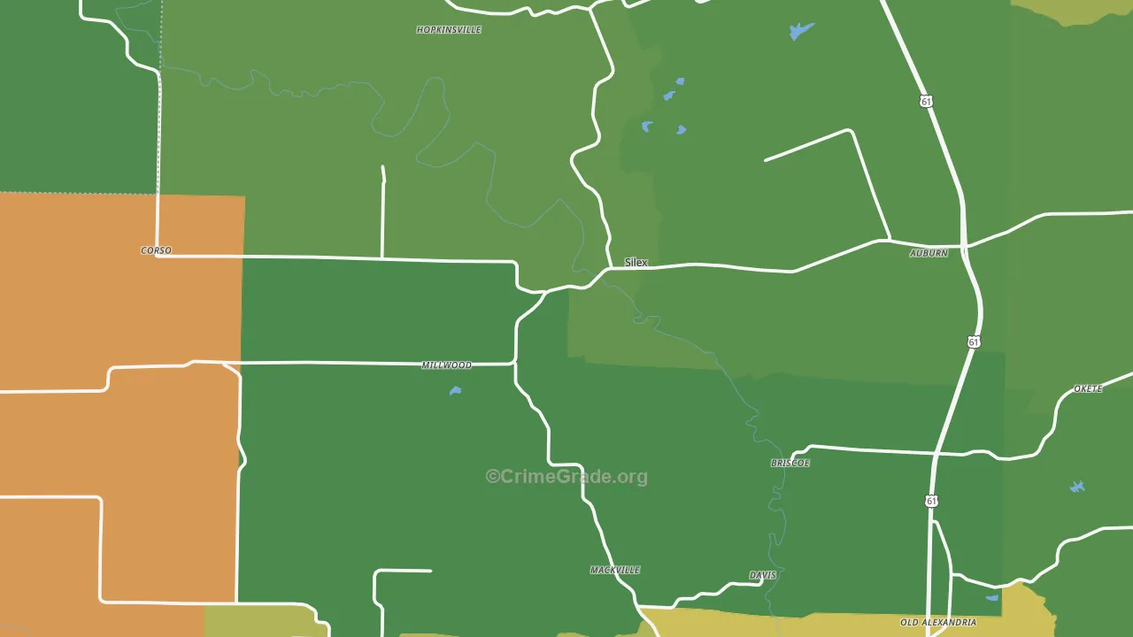 Silex, MO Map of Vehicle Theft Rates