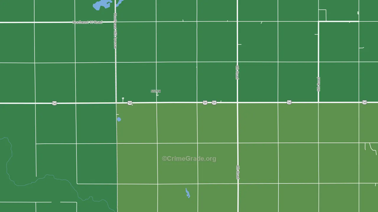 Silica, KS Map of Vehicle Theft Rates