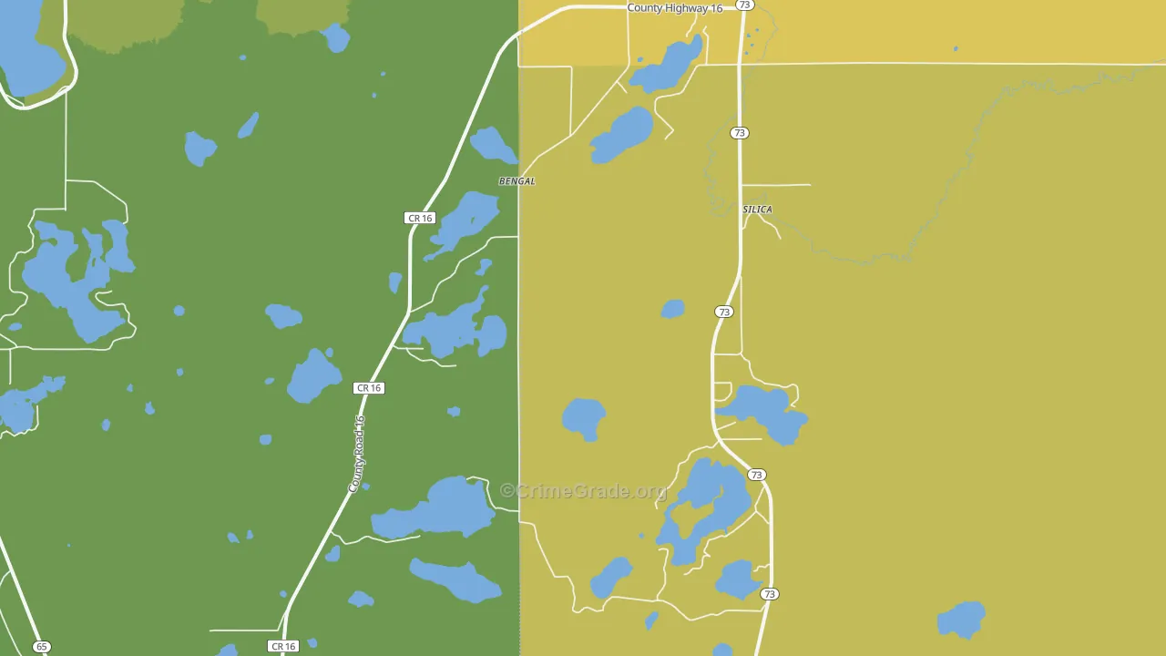 Silica, MN Map of Vehicle Theft Rates