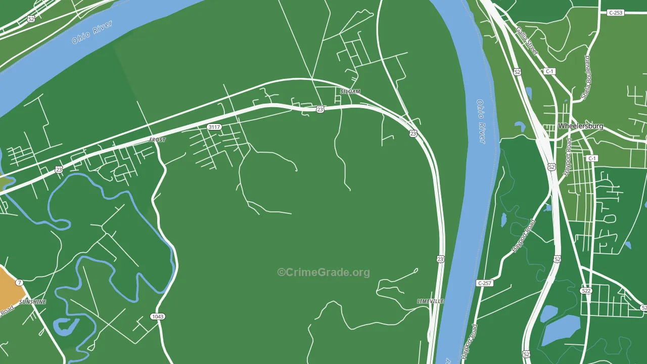 Siloam, KY Map of Vehicle Theft Rates