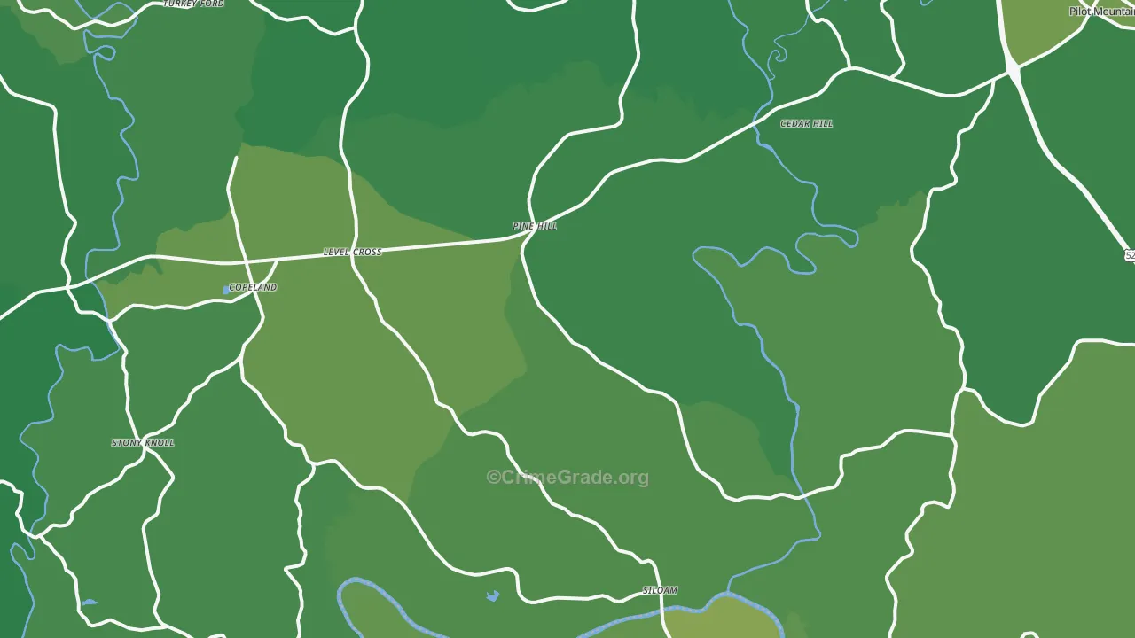 Siloam, NC Map of Vehicle Theft Rates