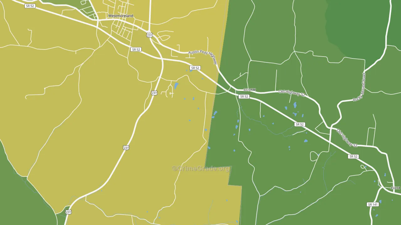 Siloam, TN Map of Vehicle Theft Rates