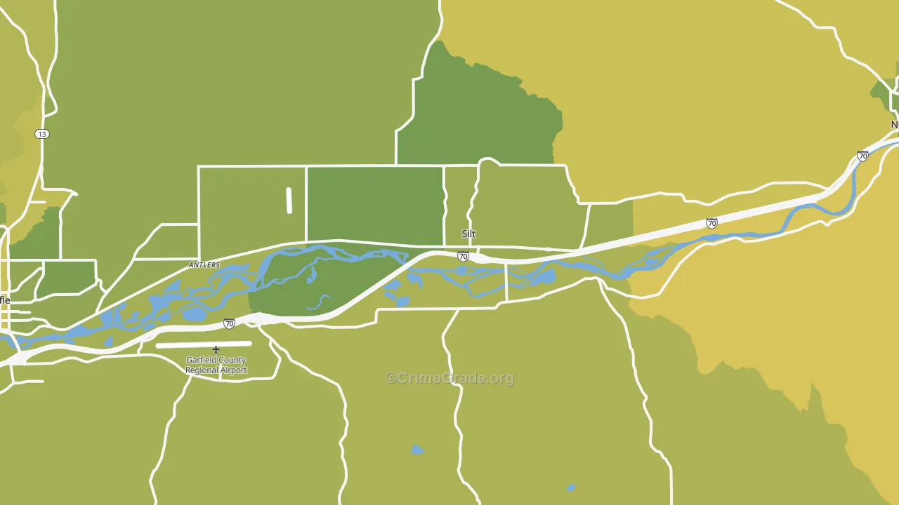 Silt, CO Map of Vehicle Theft Rates