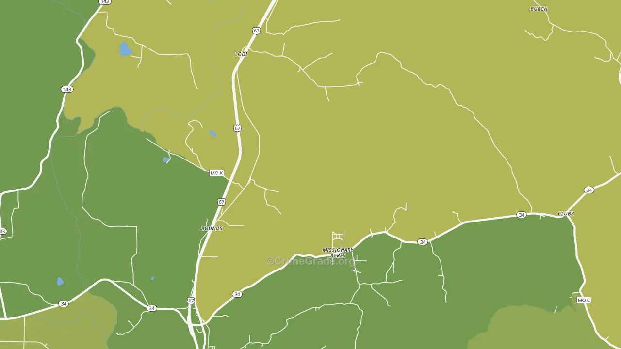 Silva, MO Map of Vehicle Theft Rates