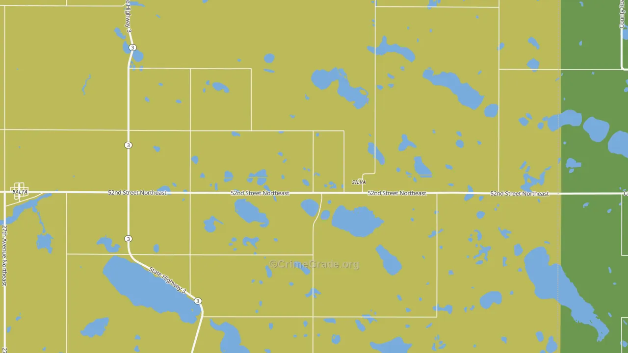 Silva, ND Map of Vehicle Theft Rates