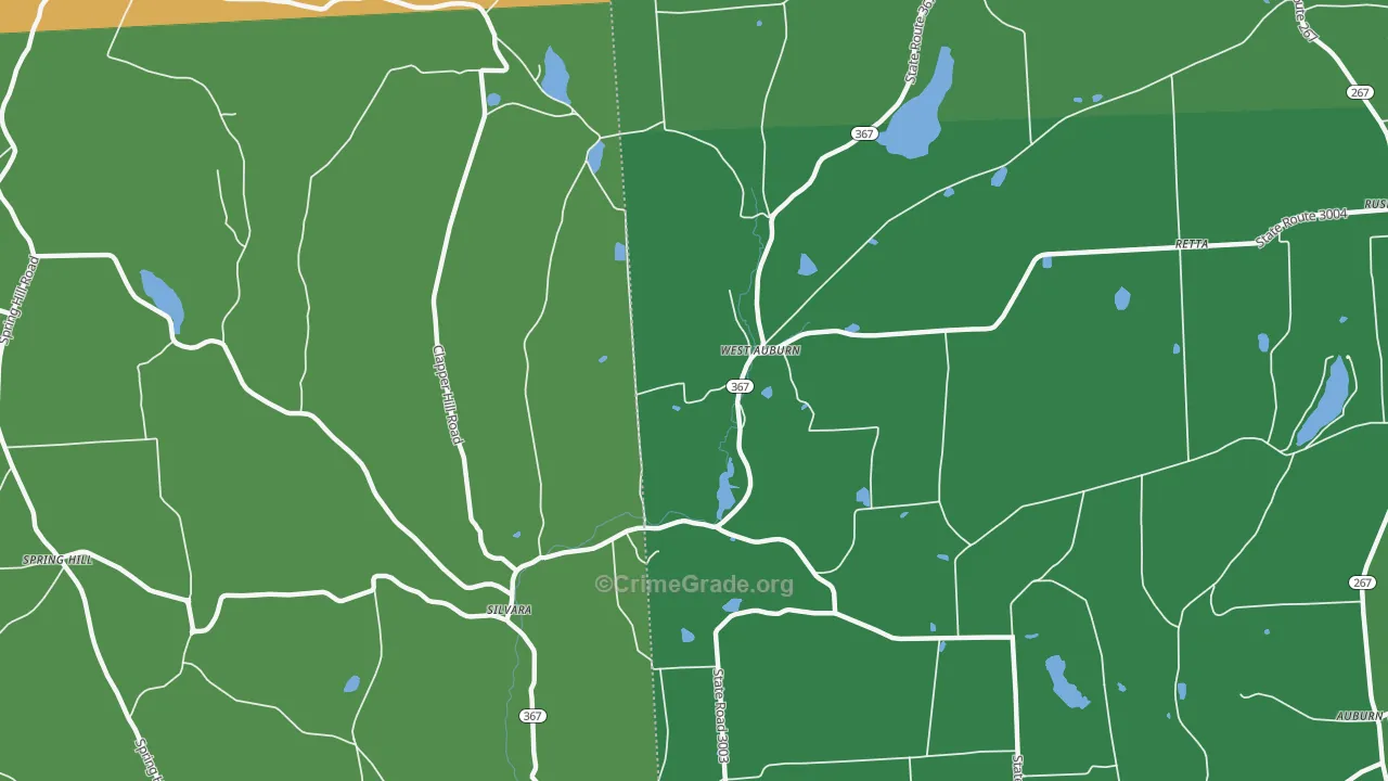 Silvara, PA Map of Vehicle Theft Rates