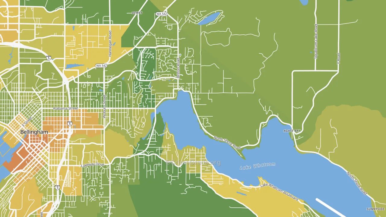 Silver Beach, Bellingham, WA Map of Vehicle Theft Rates