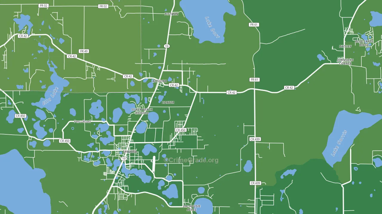 Silver Beach Heights, FL Map of Vehicle Theft Rates