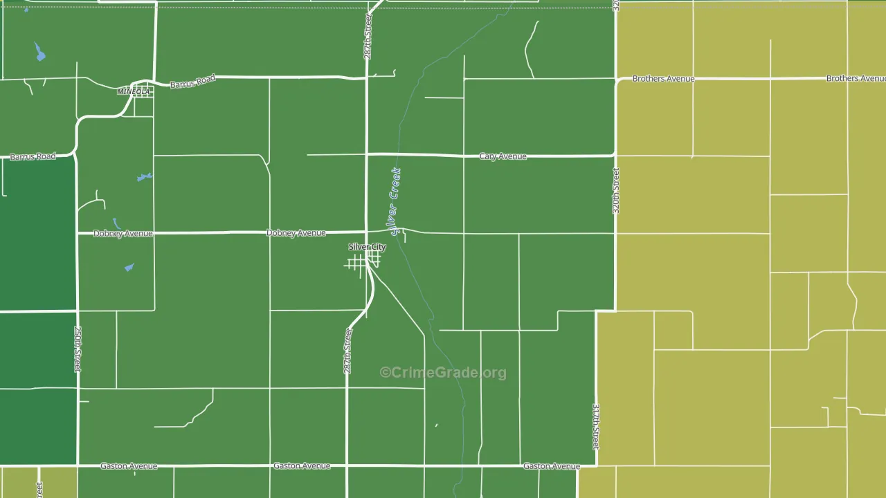 Silver City, IA Map of Vehicle Theft Rates