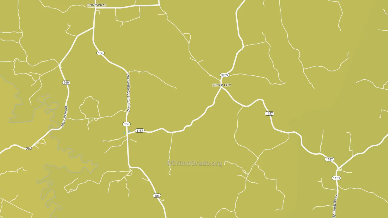 Silver City, KY Map of Vehicle Theft Rates