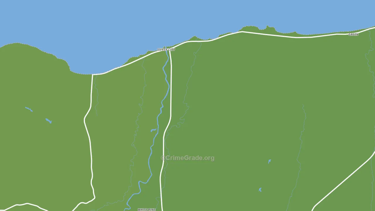 Silver City, MI Map of Vehicle Theft Rates