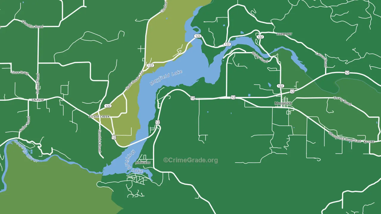 Silver Creek, WA Map of Vehicle Theft Rates