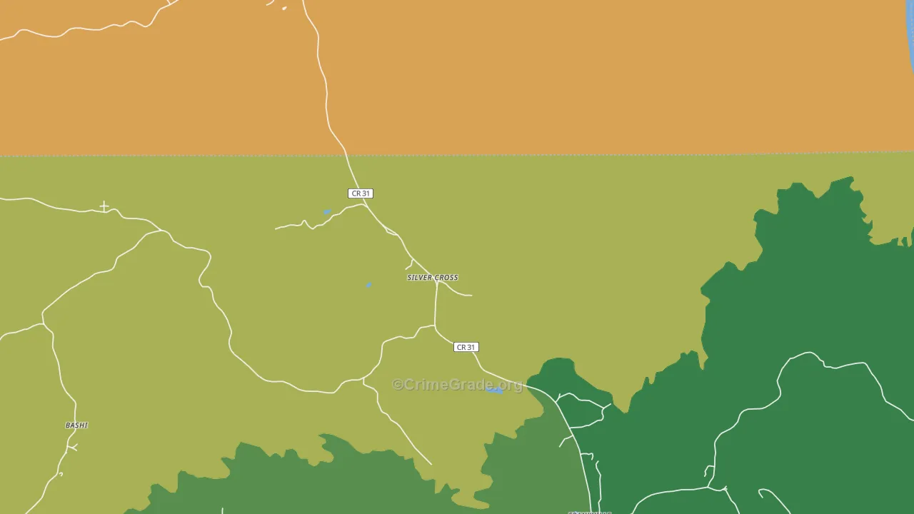 Silver Cross, AL Map of Vehicle Theft Rates