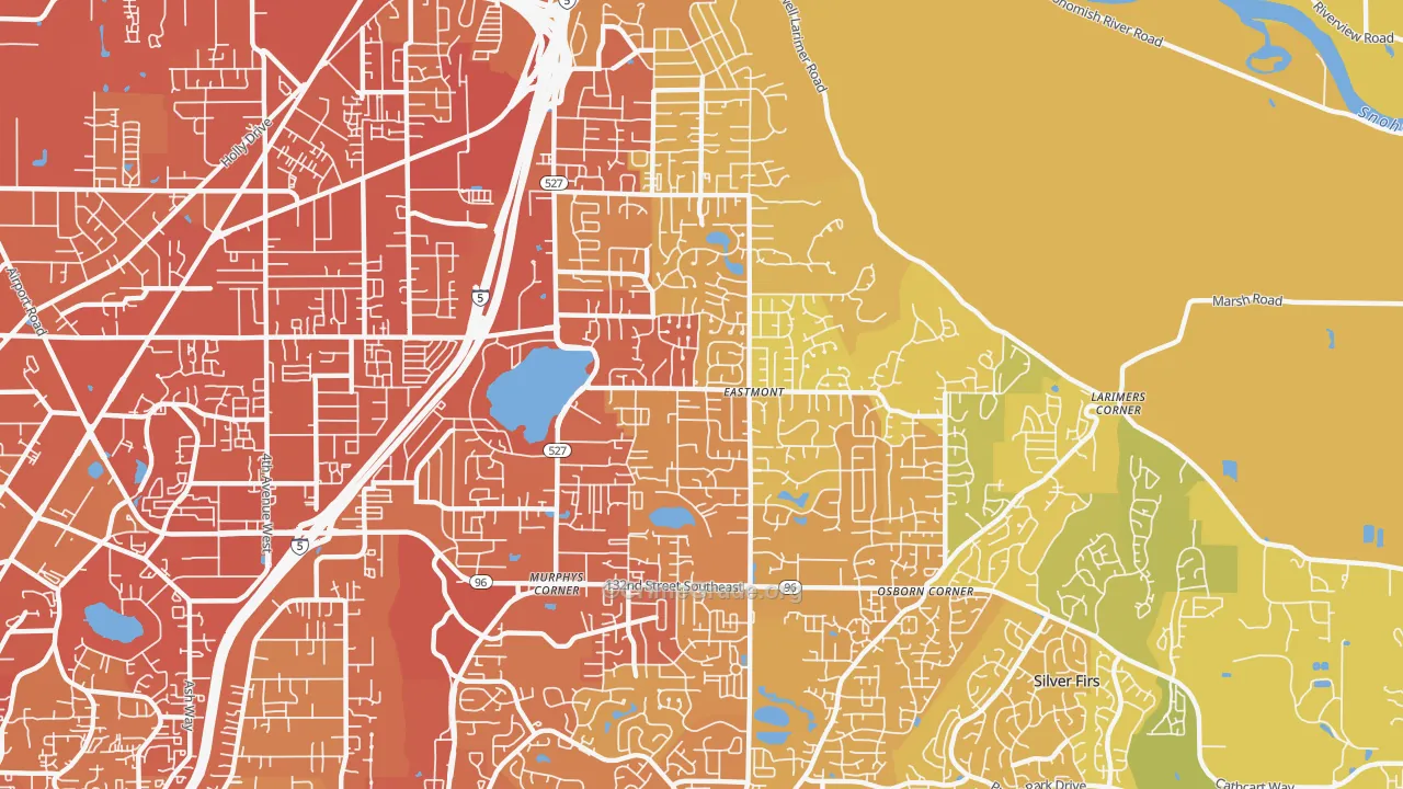 Silver Lake, Eastmont, WA Map of Vehicle Theft Rates