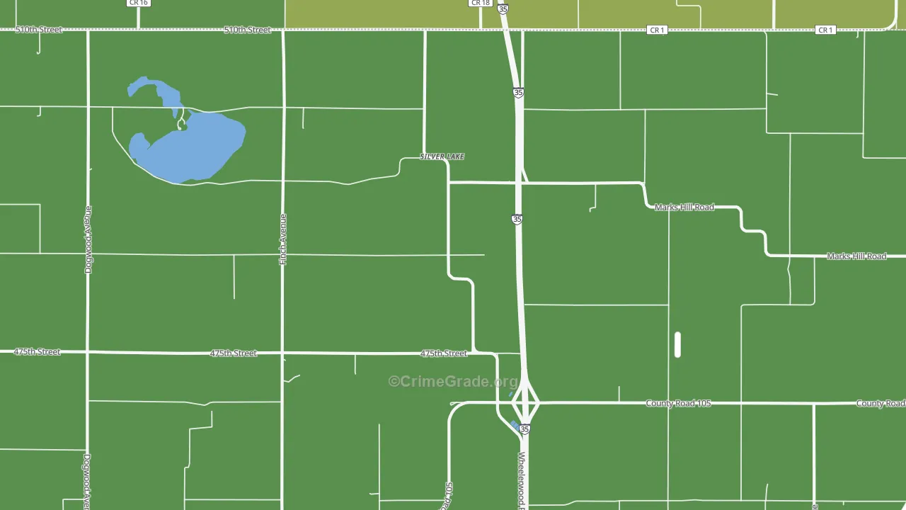 Silver Lake, IA Map of Vehicle Theft Rates