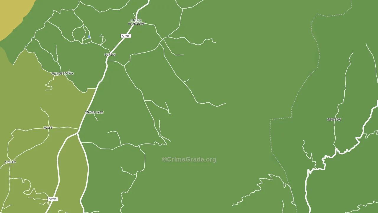 Silver Lake, TN Map of Vehicle Theft Rates