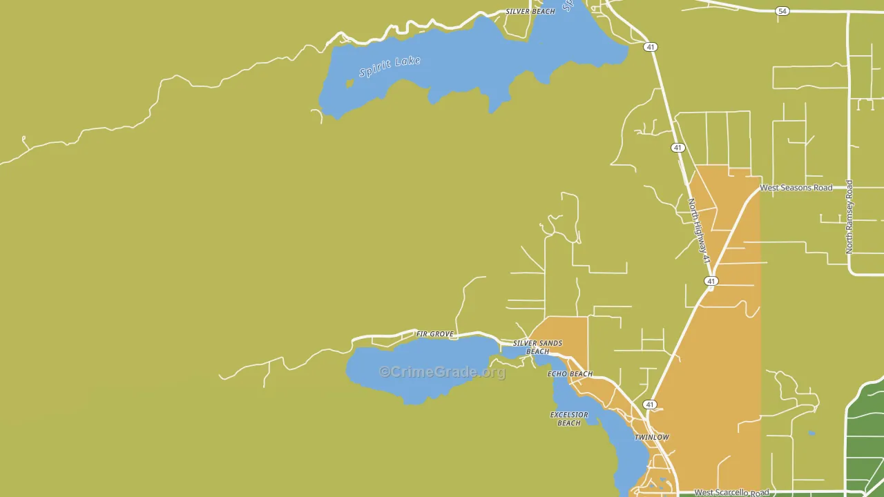 Silver Sands Beach, ID Map of Vehicle Theft Rates