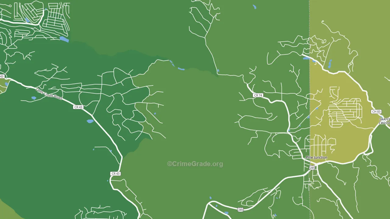 Silver Springs, CO Map of Vehicle Theft Rates