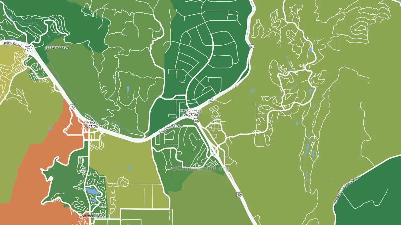 Silver Summit, UT Map of Vehicle Theft Rates