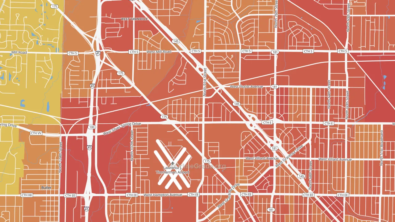 Silver Swan, Milwaukee, WI Map of Vehicle Theft Rates