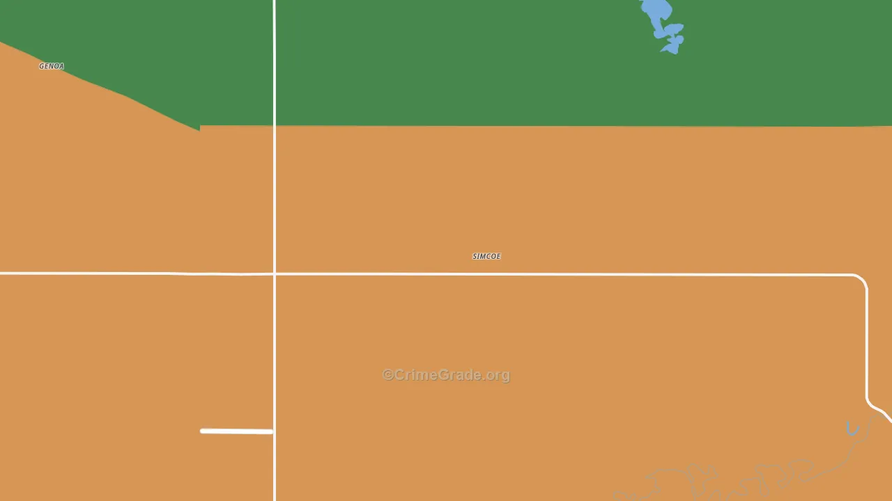 Simcoe, ND Map of Vehicle Theft Rates