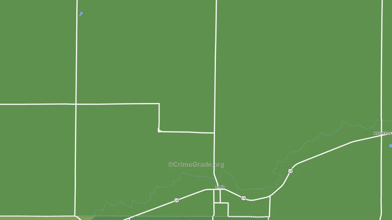 Simla, CO Map of Vehicle Theft Rates