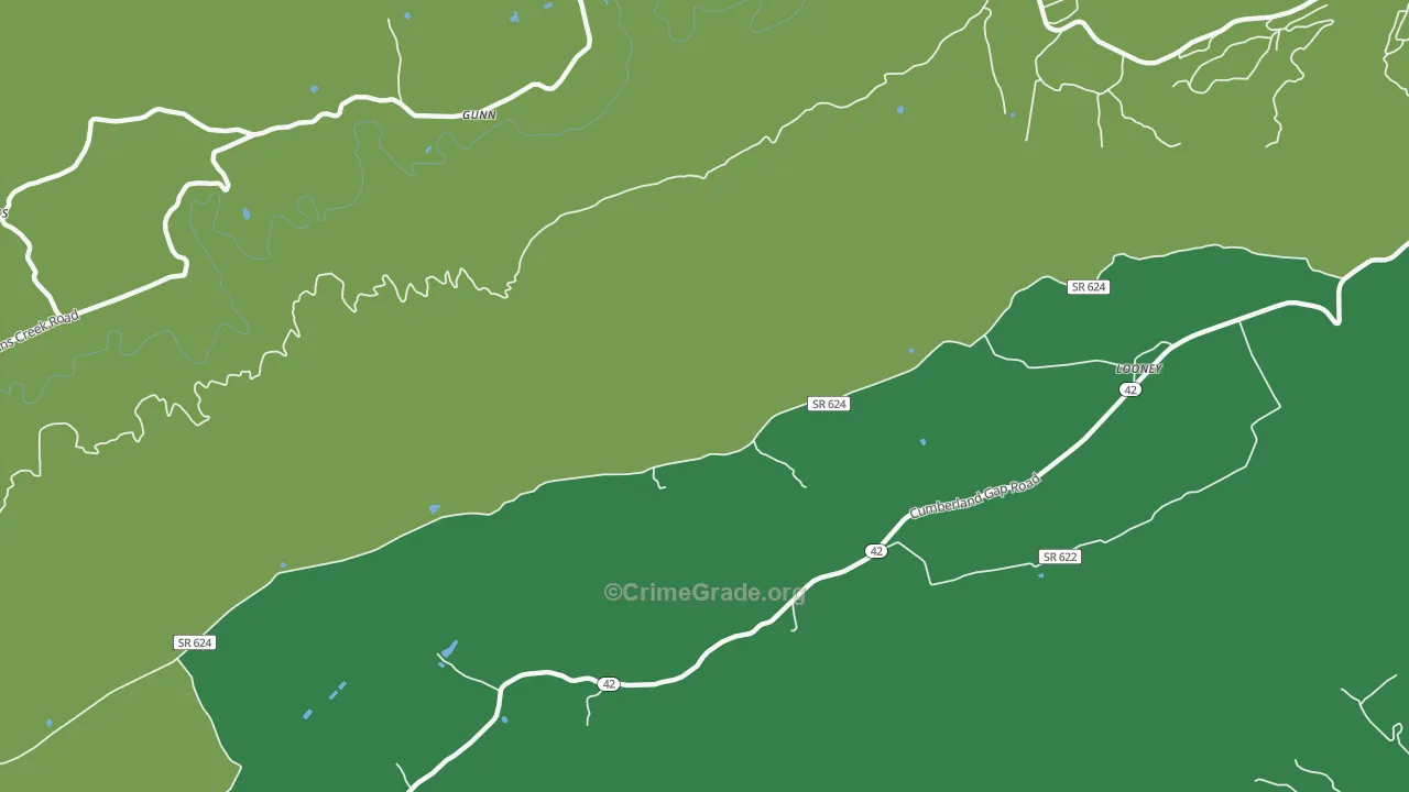 Simmonsville, VA Map of Vehicle Theft Rates
