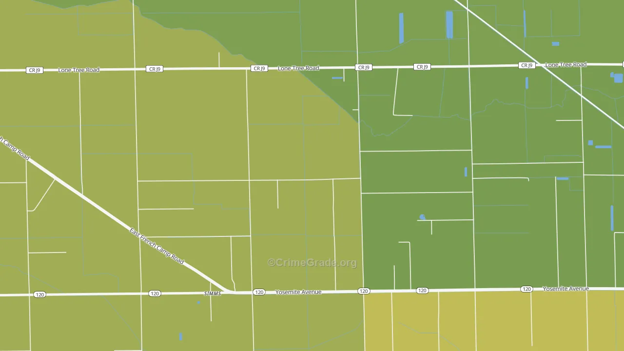 Simms, CA Map of Vehicle Theft Rates