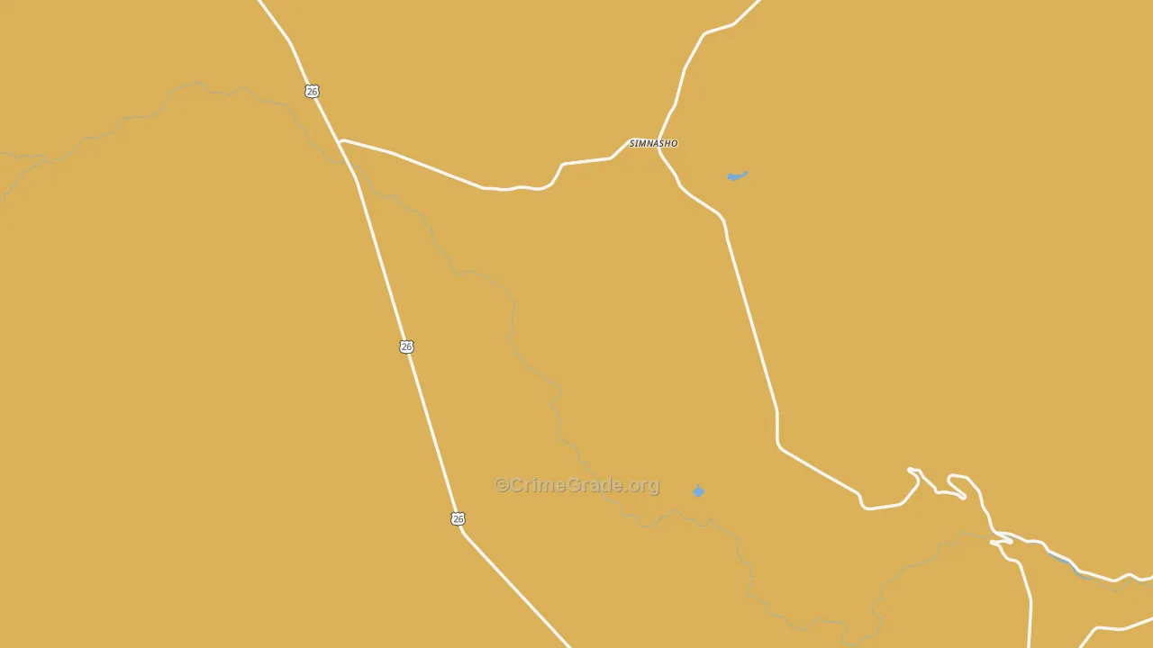 Simnasho, OR Map of Vehicle Theft Rates