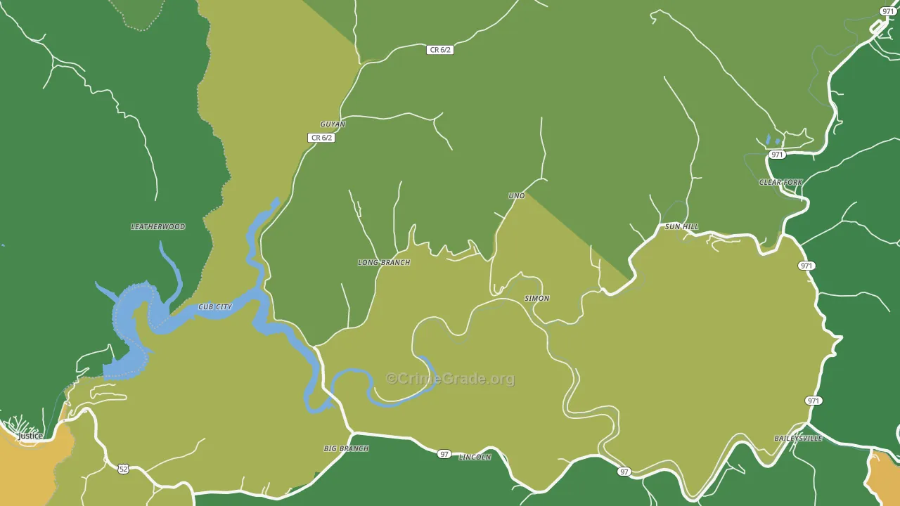 Simon, WV Map of Vehicle Theft Rates