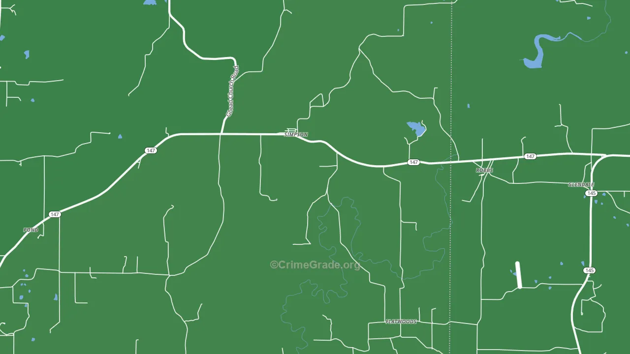 Simpson, IL Map of Vehicle Theft Rates