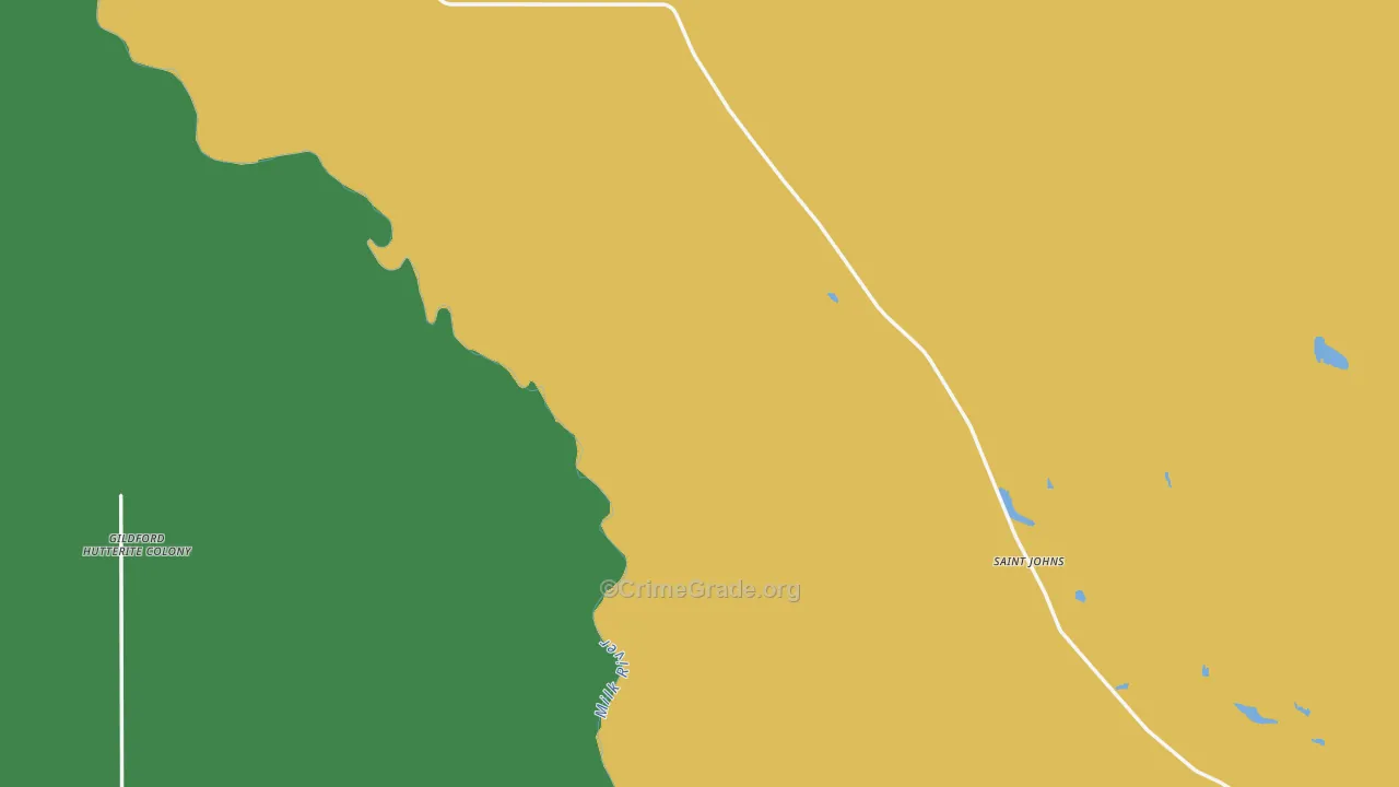 Simpson, MT Map of Vehicle Theft Rates