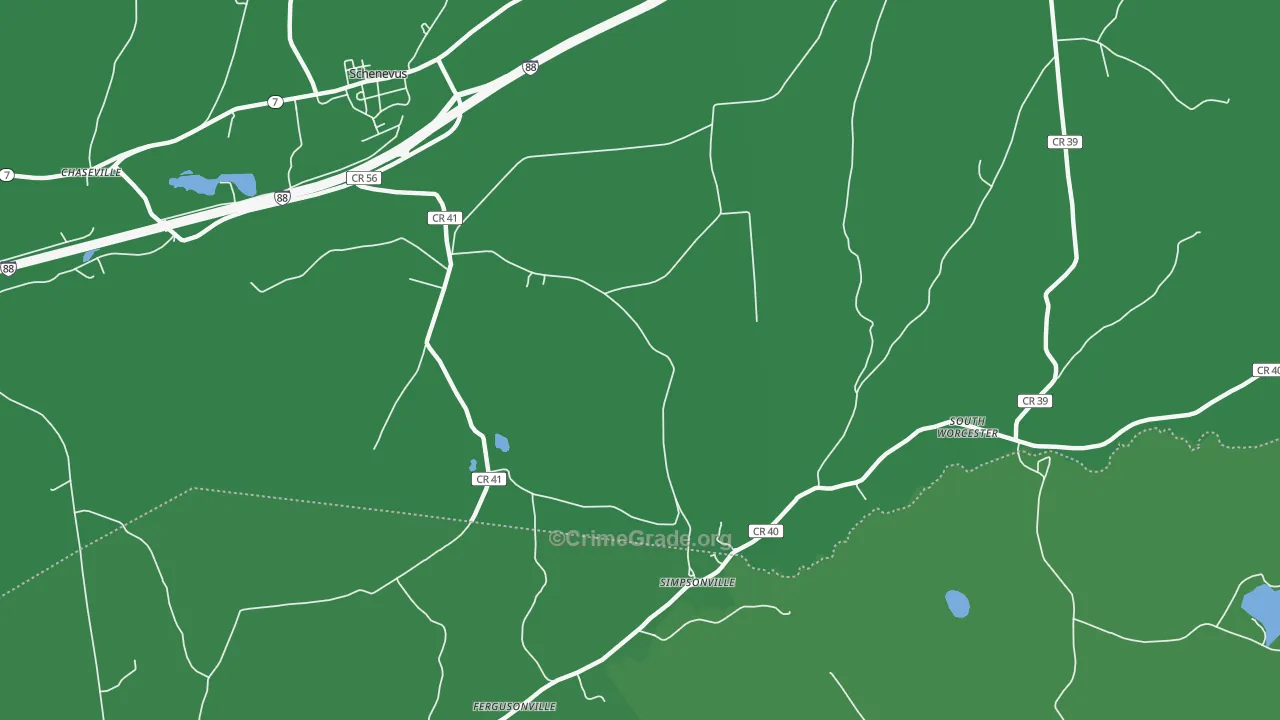 Simpsonville, NY Map of Vehicle Theft Rates