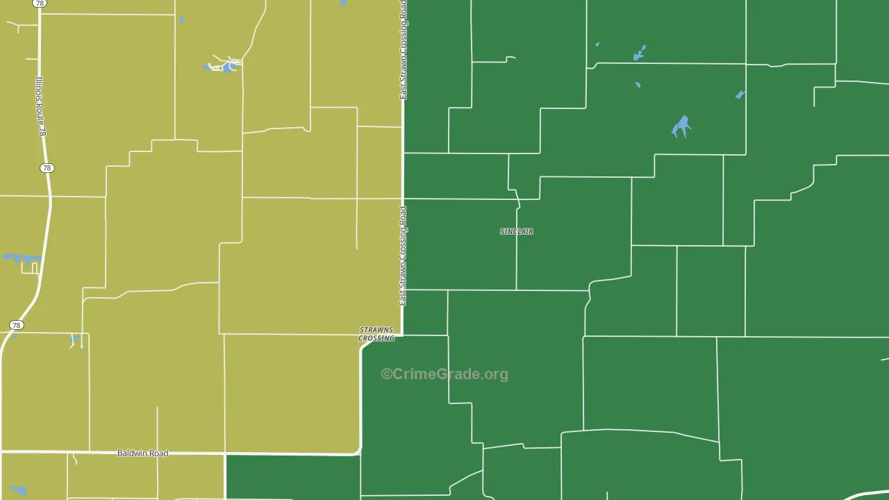 Sinclair, IL Map of Vehicle Theft Rates