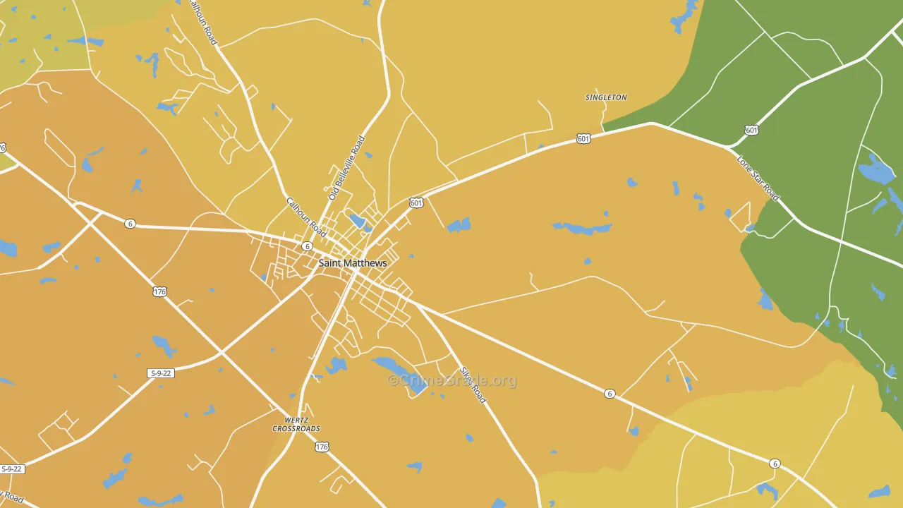 Singleton, SC Map of Vehicle Theft Rates