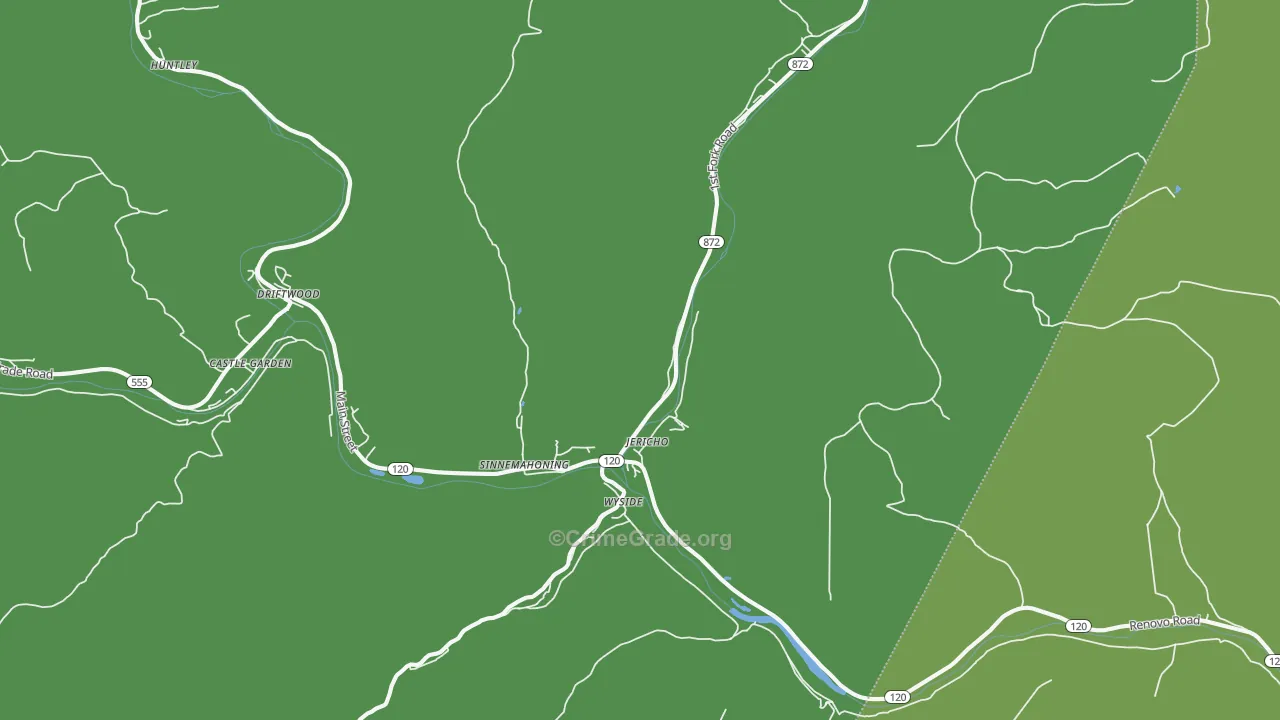 Sinnamahoning, PA Map of Vehicle Theft Rates