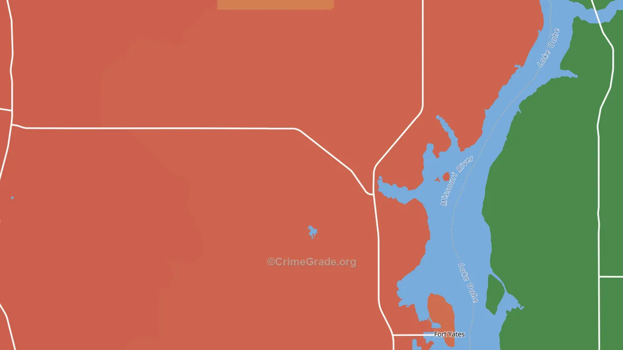 Sioux County, ND Map of Vehicle Theft Rates