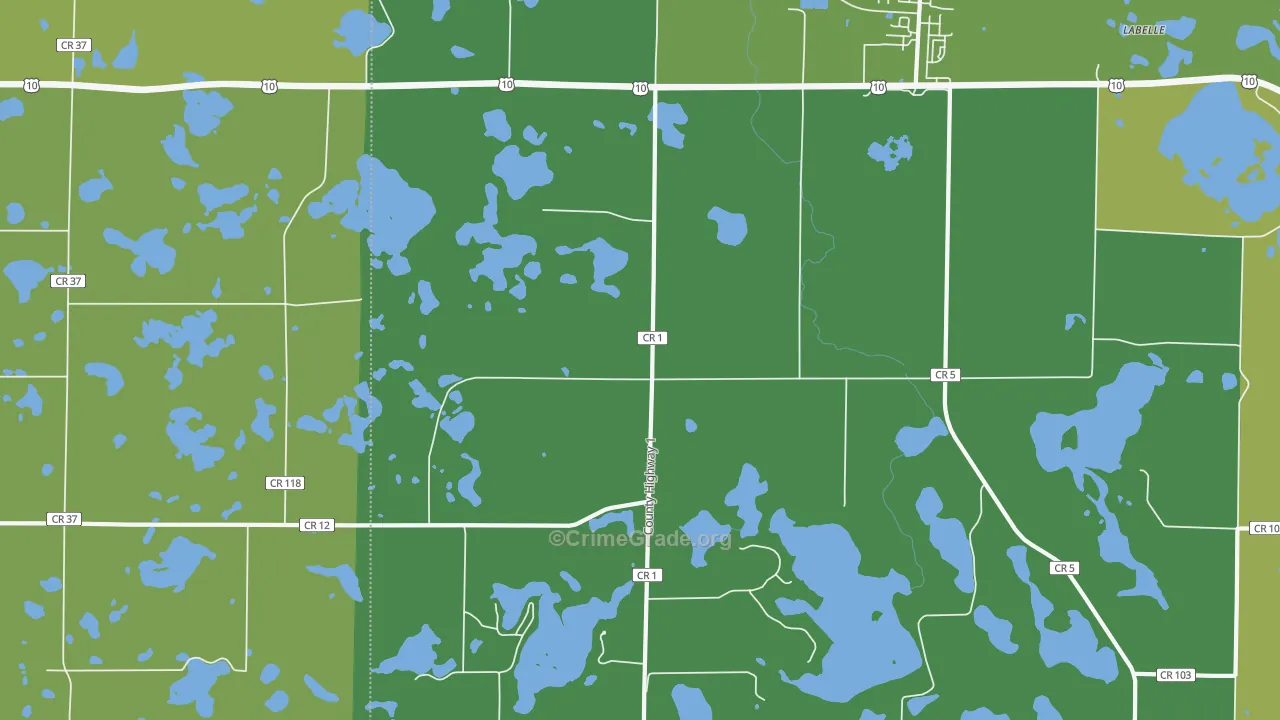 Sioux Valley, MN Map of Vehicle Theft Rates