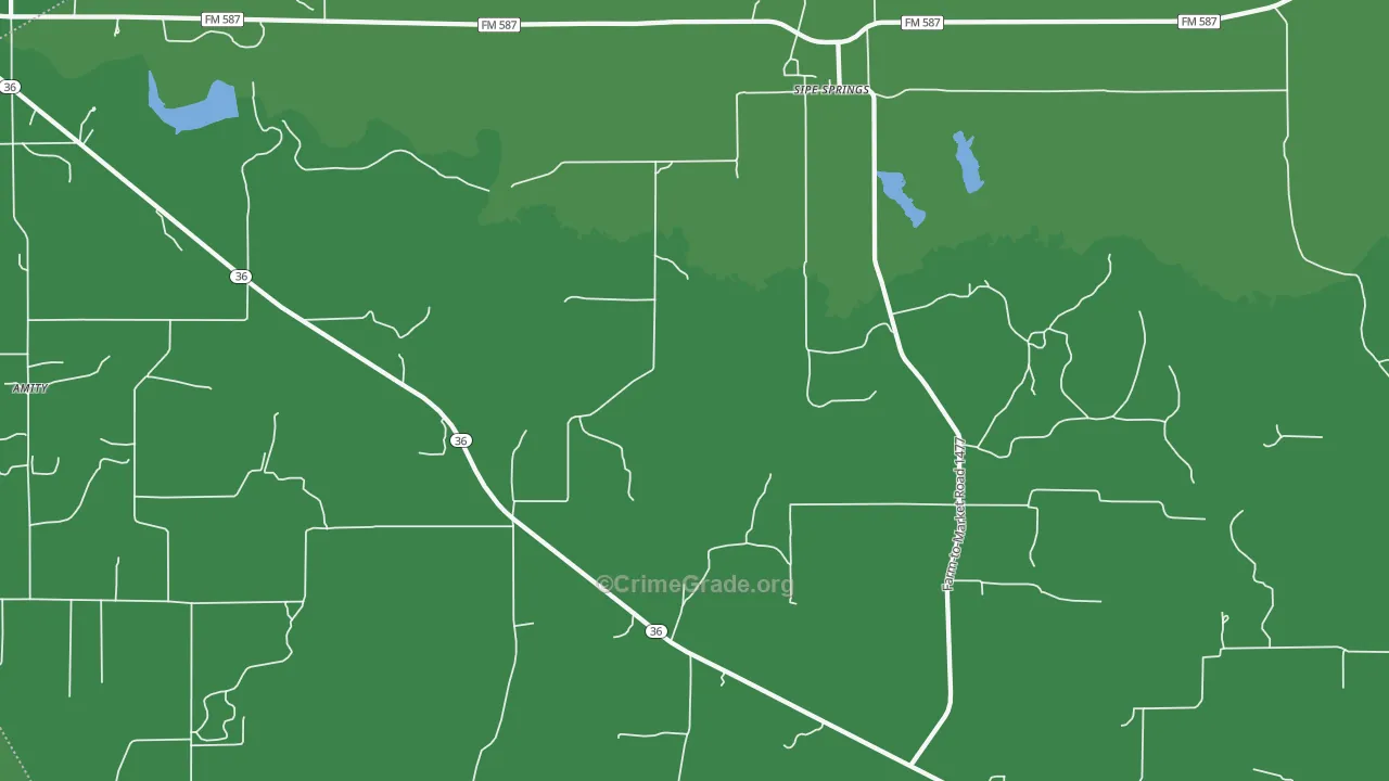 Sipe Springs, TX Map of Vehicle Theft Rates