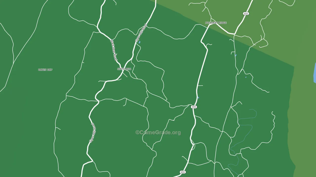 Sipes Mill, PA Map of Vehicle Theft Rates