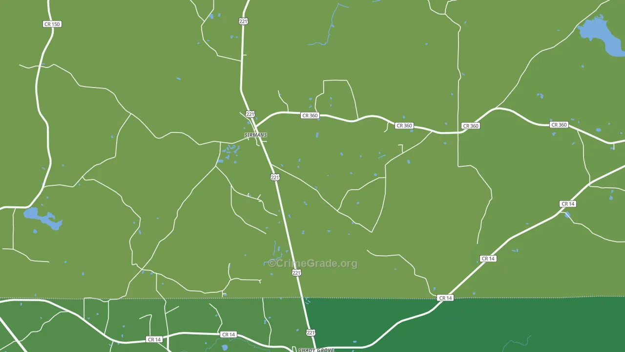 Sirmans, FL Map of Vehicle Theft Rates