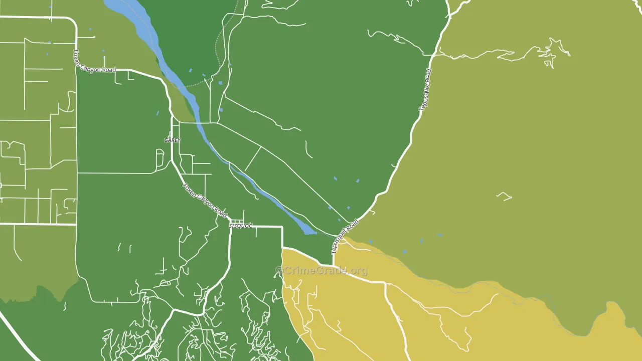 Sisquoc, CA Map of Vehicle Theft Rates