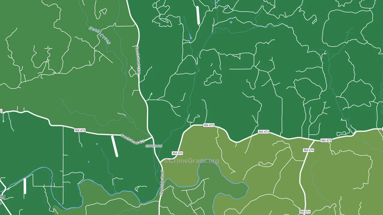 Sisterdale, TX Map of Vehicle Theft Rates