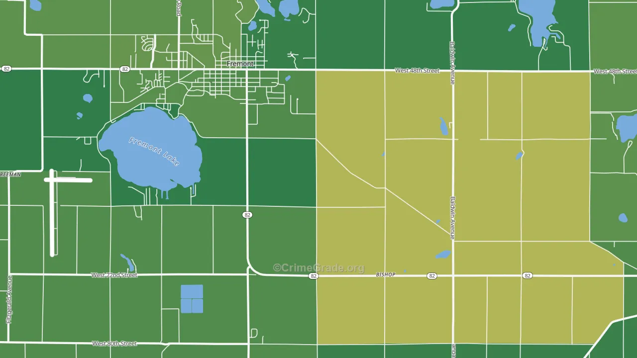 Sitka, MI Map of Vehicle Theft Rates