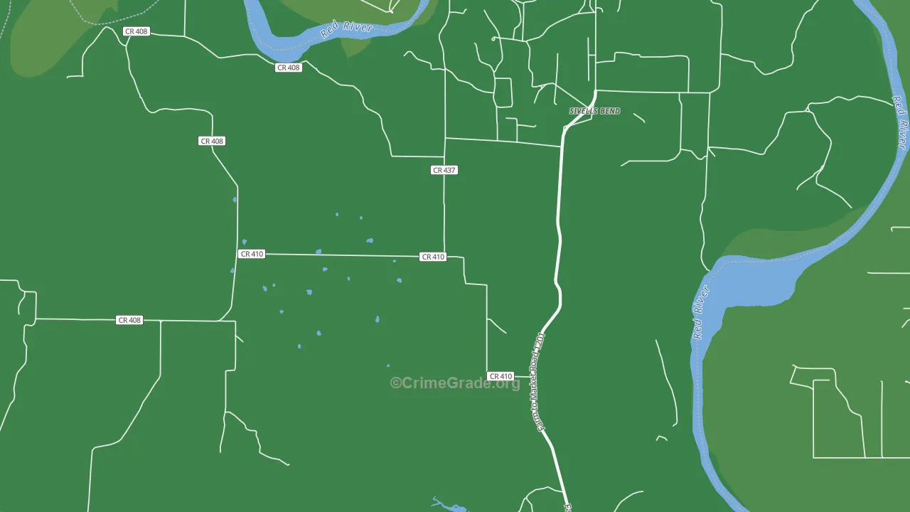 Sivells Bend, TX Map of Vehicle Theft Rates
